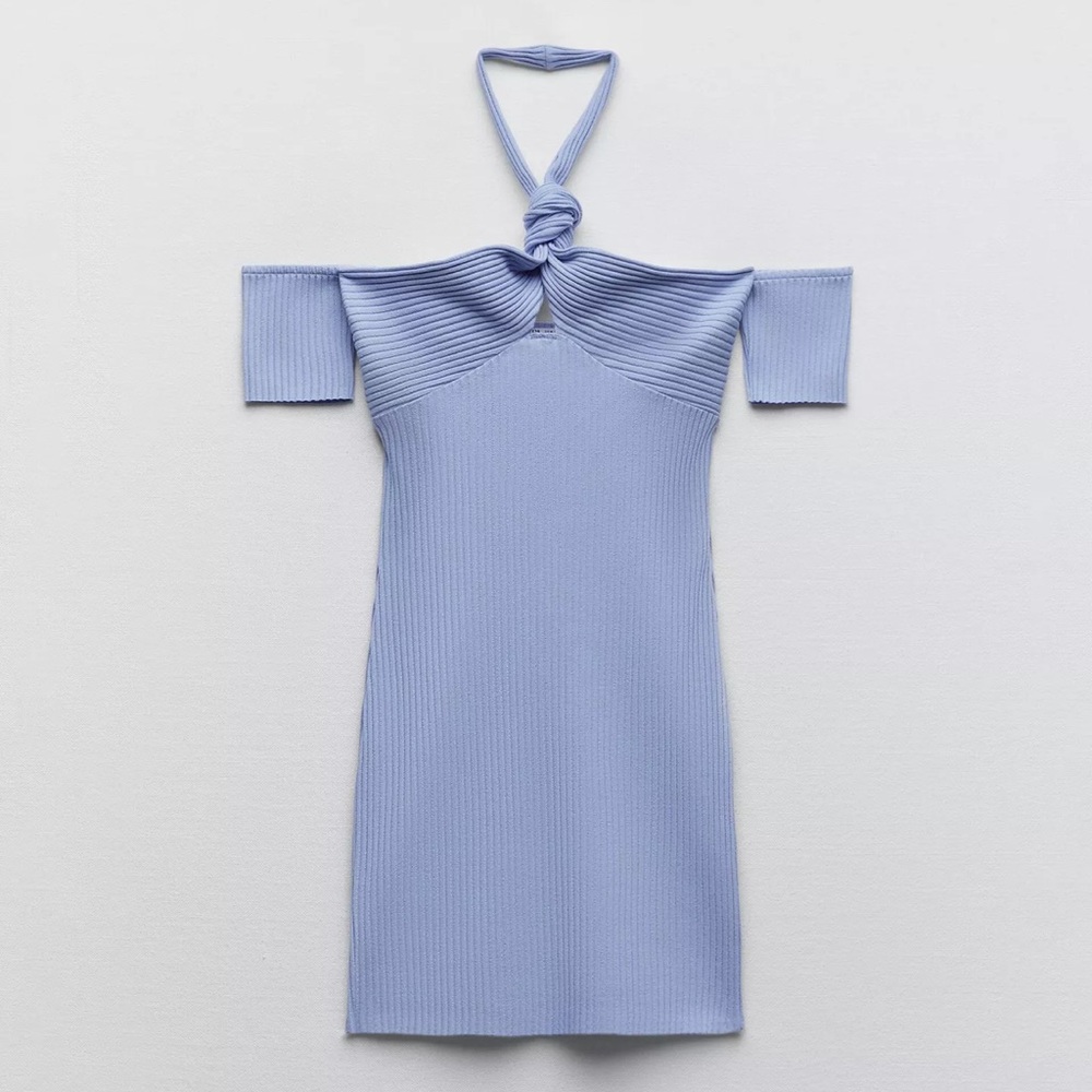 Zara Strapless Light Blue Dress